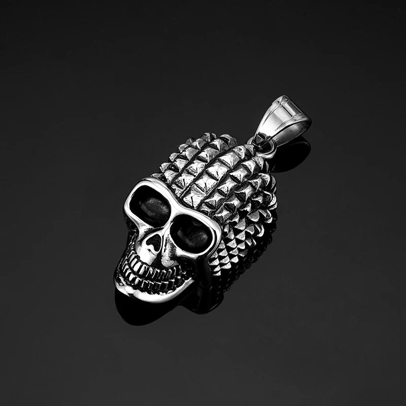 Stainless Steel Skull Pendant, Vintage Gothic necklace Jewelry, High-Quality Steel, Unique Design Sweater chain for Men's Gifts