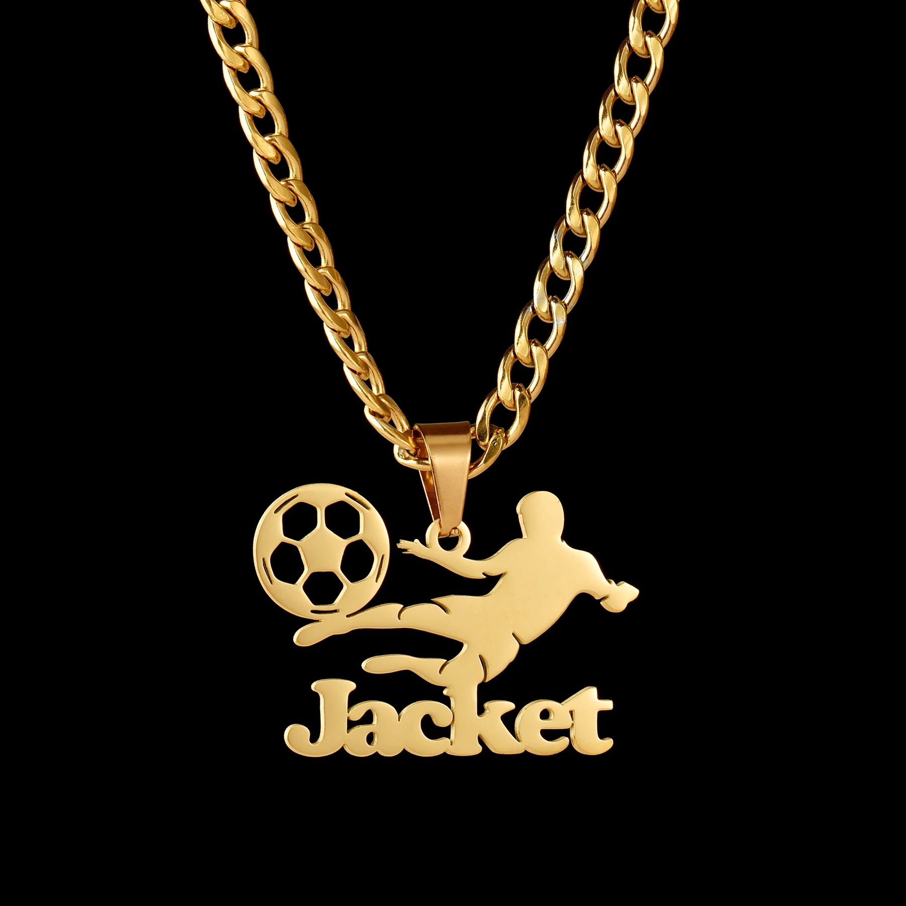 Atoztide Custom Name Necklace for Women Men Sports Helmet Pendant Stainless Steel Jewelry Choker Thick Chain Personalized Gift