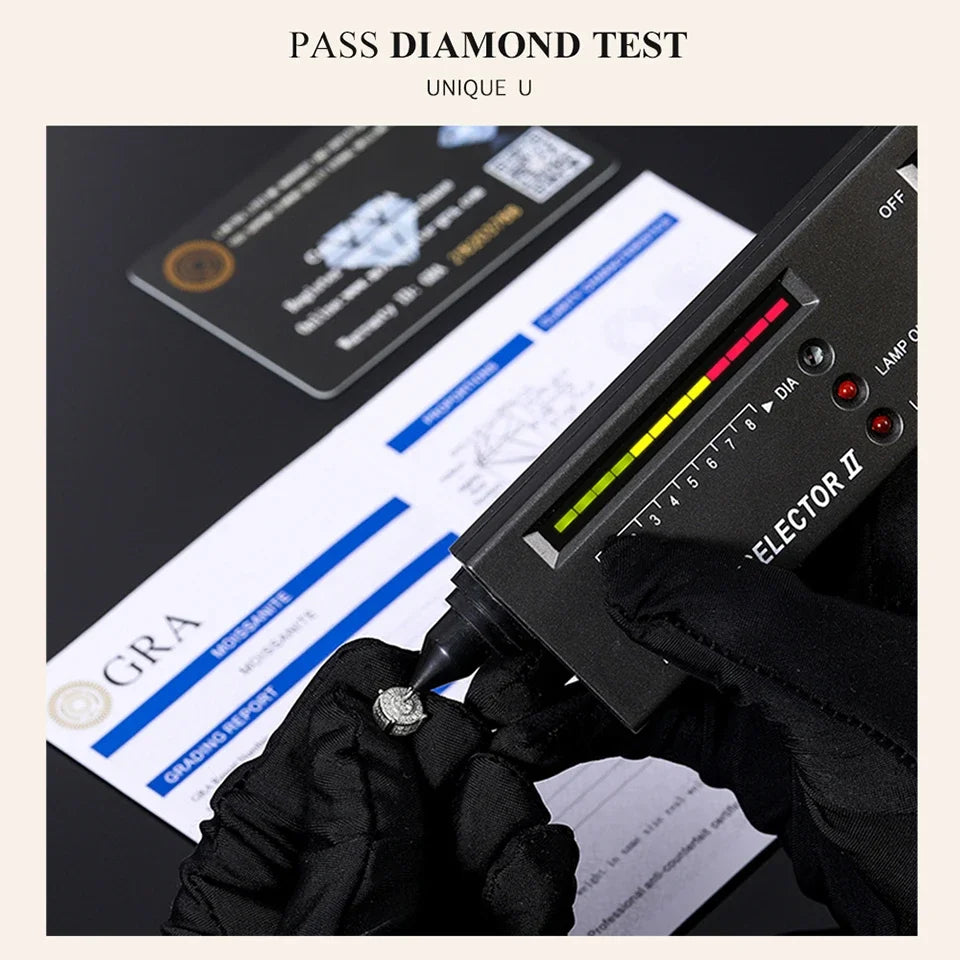 Moissanite Necklace For Women 100% Sterling S925 Silver With White Gold Plated Lab Diamond Jewelry Wedding Pendant with O-chain