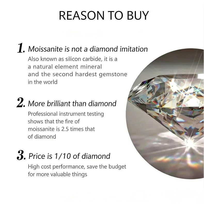 Moissanite Necklace For Women 100% Sterling S925 Silver With White Gold Plated Lab Diamond Jewelry Wedding Pendant with O-chain