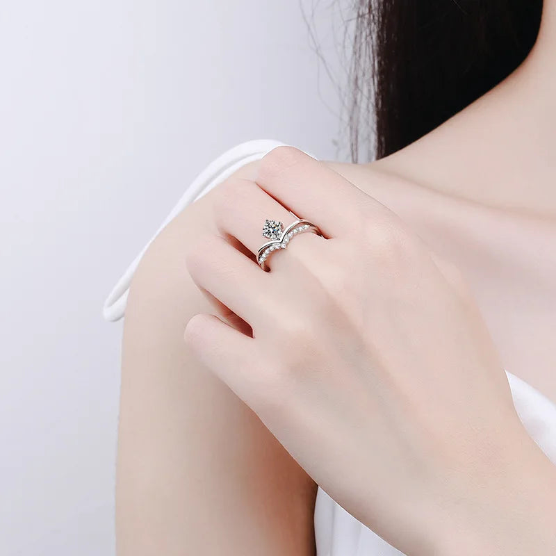 Moissanite Ring Original 100% 925 Sterling Silver Jewellery ladies Women's Factory Sales Jewelry 2025 Wedding Engagement Rings