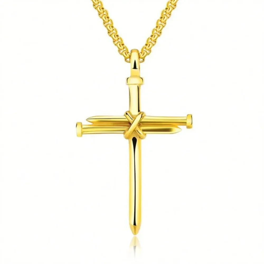 Stainless Steel Necklace Cross Pendant-Chain Necklace Gift for Men Wholesale