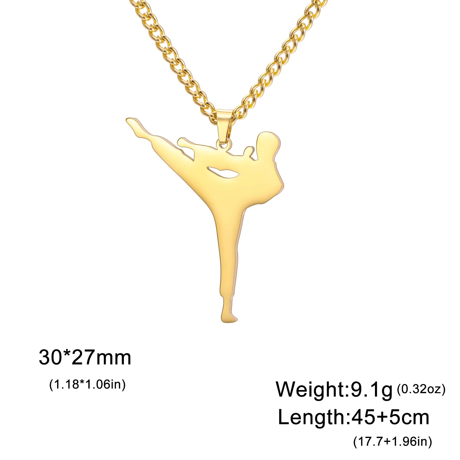 Taekwondo Pendant Stainless Steel Necklace Men's And Women's Fashionable Sports Martial Arts Necklace Birthday Gift Jewelry Gift