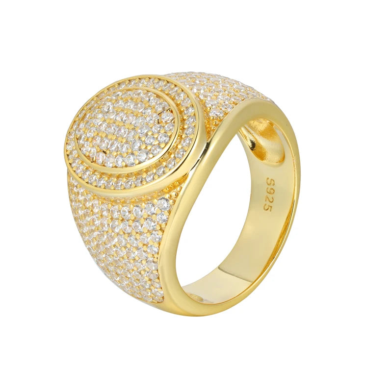 Unisex oval Iced Out VVS1 Moissanite Cross Rings S925 Silver For Men Hip Hop Jewelry