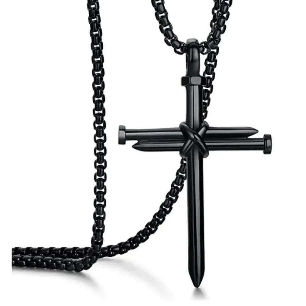 Stainless Steel Necklace Cross Pendant-Chain Necklace Gift for Men Wholesale