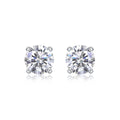 1ct Moissanite Earrings 925 Silver 18K Gold Plated 4 Prong Stud Elegant Jewelry for Women Comes with GRA Certificate