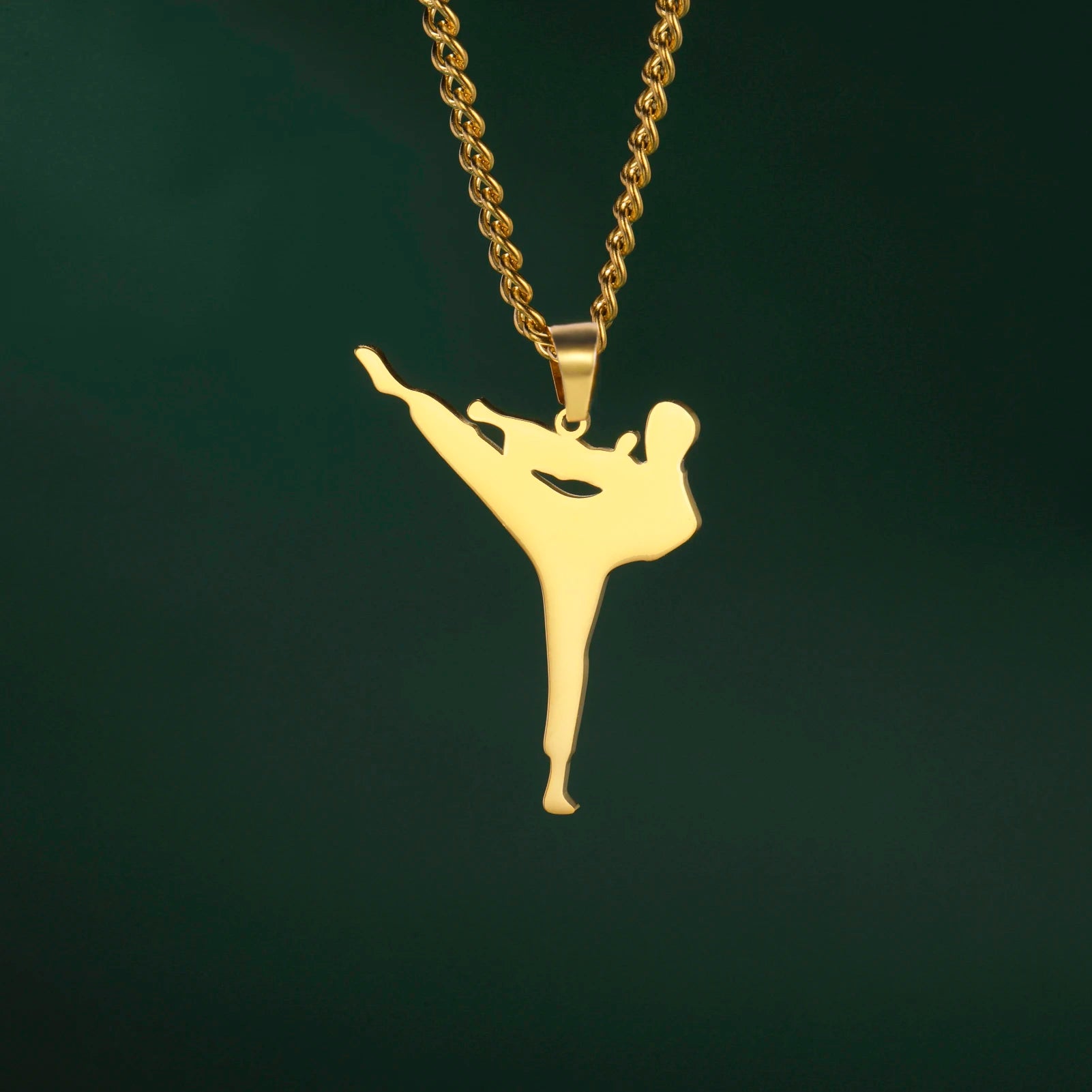 Taekwondo Pendant Stainless Steel Necklace Men's And Women's Fashionable Sports Martial Arts Necklace Birthday Gift Jewelry Gift