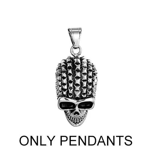 Stainless Steel Skull Pendant, Vintage Gothic necklace Jewelry, High-Quality Steel, Unique Design Sweater chain for Men's Gifts