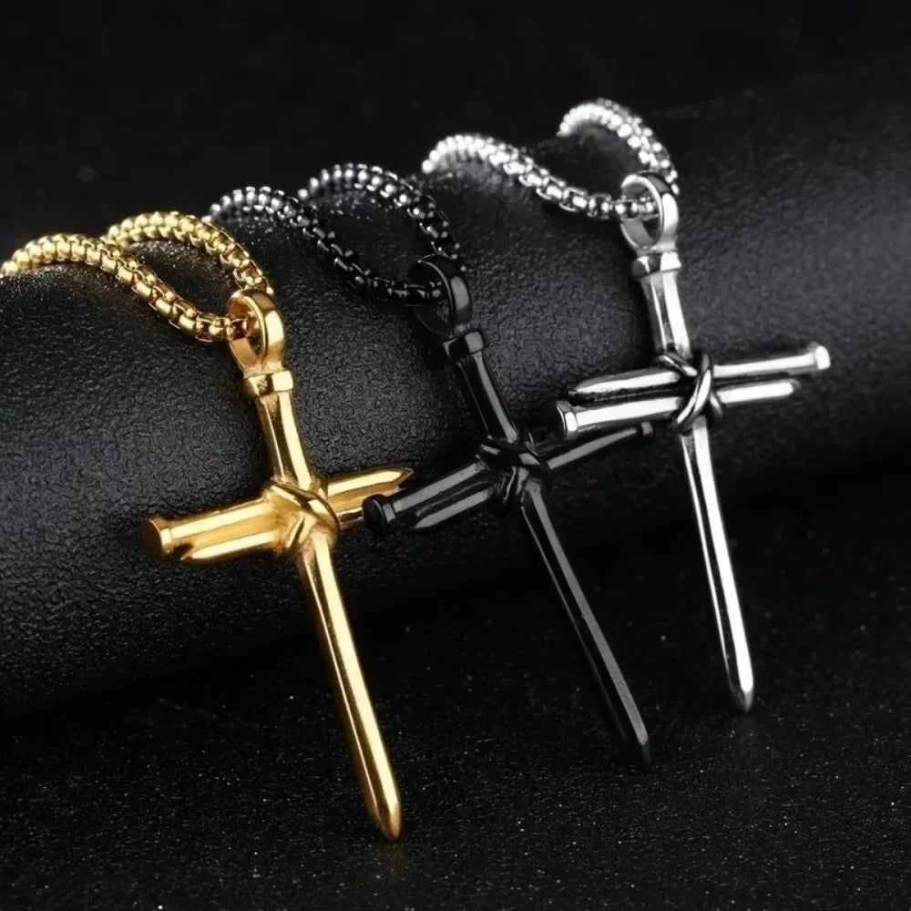 Stainless Steel Necklace Cross Pendant-Chain Necklace Gift for Men Wholesale