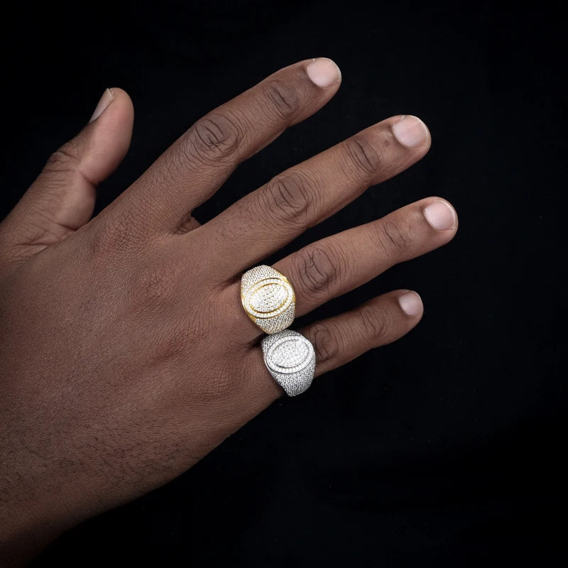 Unisex oval Iced Out VVS1 Moissanite Cross Rings S925 Silver For Men Hip Hop Jewelry