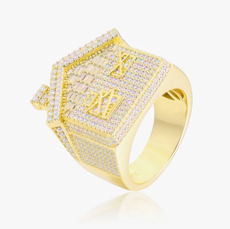 Unisex oval Iced Out VVS1 Moissanite Cross Rings S925 Silver For Men Hip Hop Jewelry