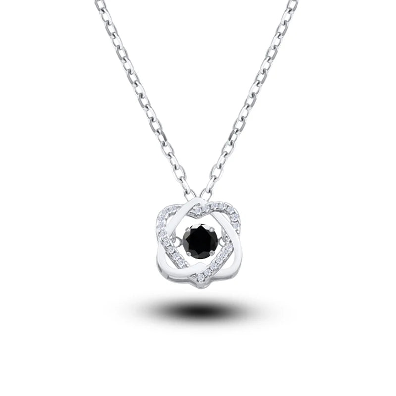 Moissanite Necklace For Women 100% Sterling S925 Silver With White Gold Plated Lab Diamond Jewelry Wedding Pendant with O-chain