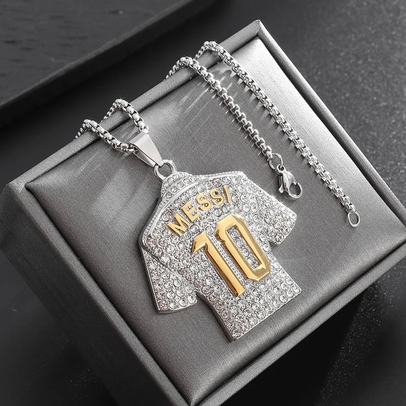 Fashionable and Creative No. 10 Jersey Men's Necklace Personality Charm Hip-Hop Punk Football Lover Jewelry Gift for Women