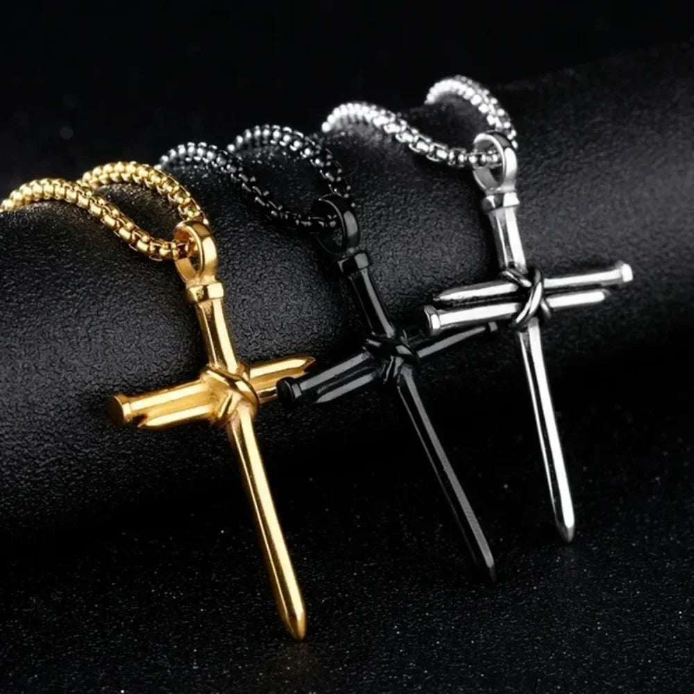 Stainless Steel Necklace Cross Pendant-Chain Necklace Gift for Men Wholesale