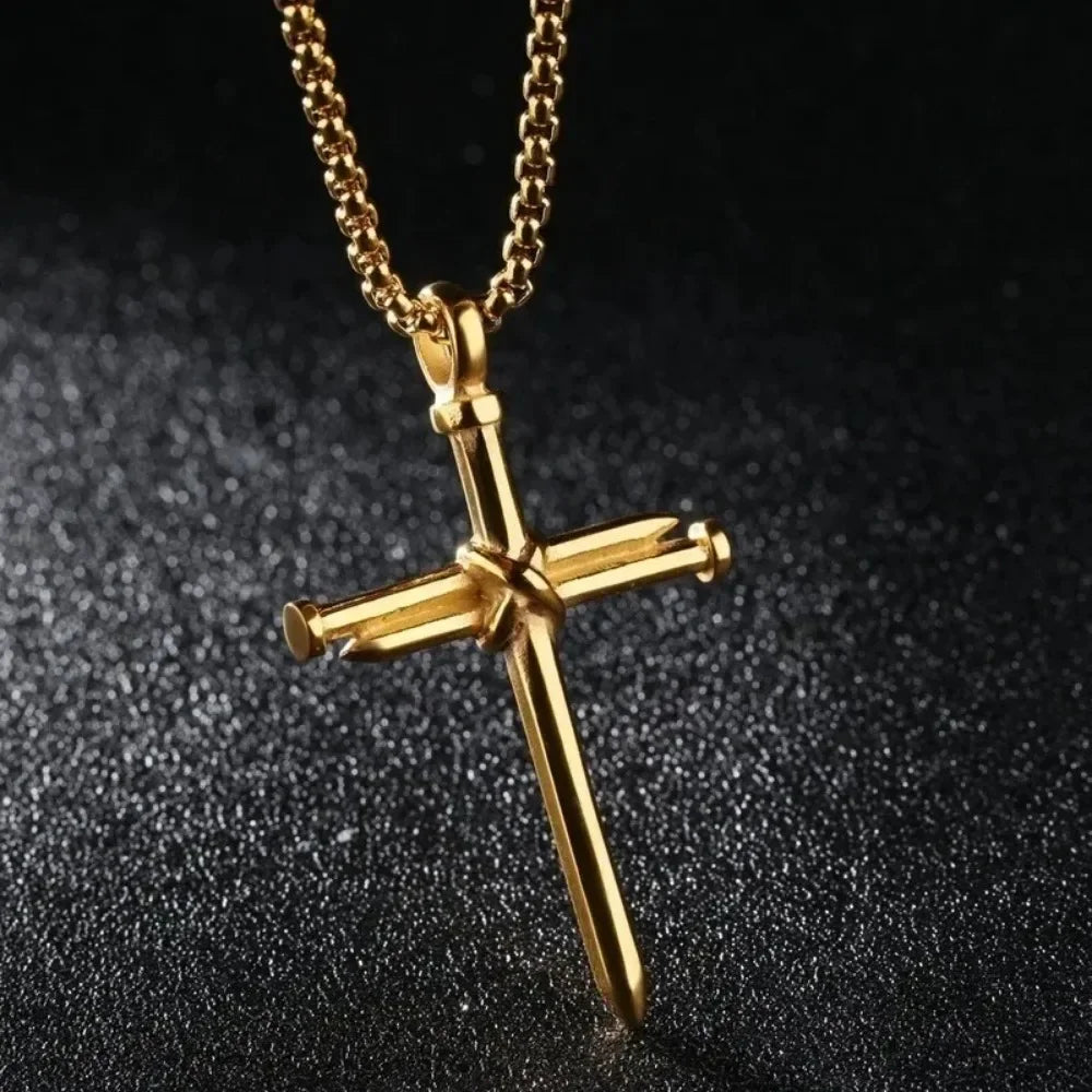 Stainless Steel Necklace Cross Pendant-Chain Necklace Gift for Men Wholesale