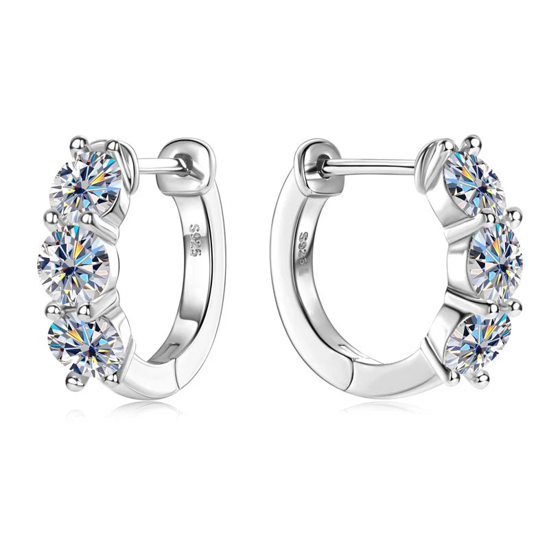 These 925 sterling silver moissanite earrings are luxurious and elegant, perfect for everyday wear.