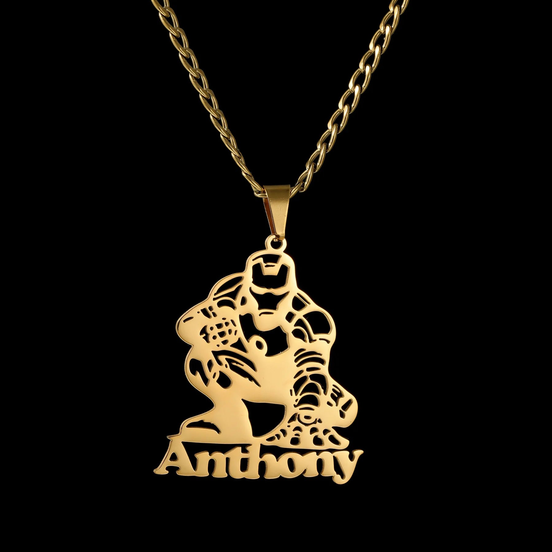 Atoztide Custom Name Necklace for Women Men Sports Helmet Pendant Stainless Steel Jewelry Choker Thick Chain Personalized Gift