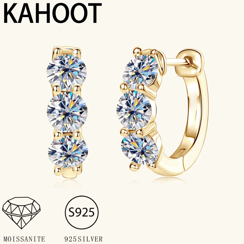 These 925 sterling silver moissanite earrings are luxurious and elegant, perfect for everyday wear.