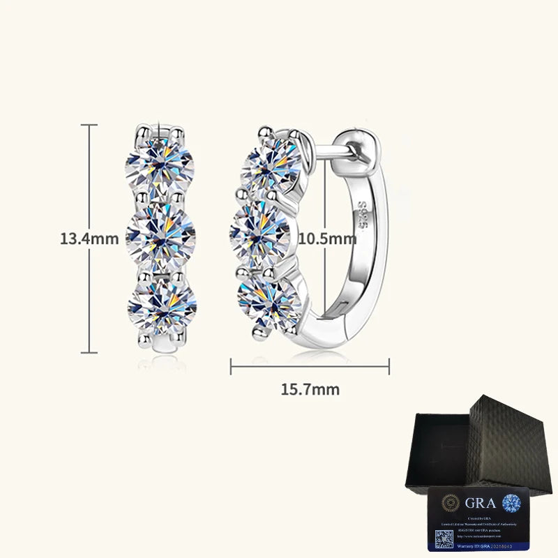 These 925 sterling silver moissanite earrings are luxurious and elegant, perfect for everyday wear.