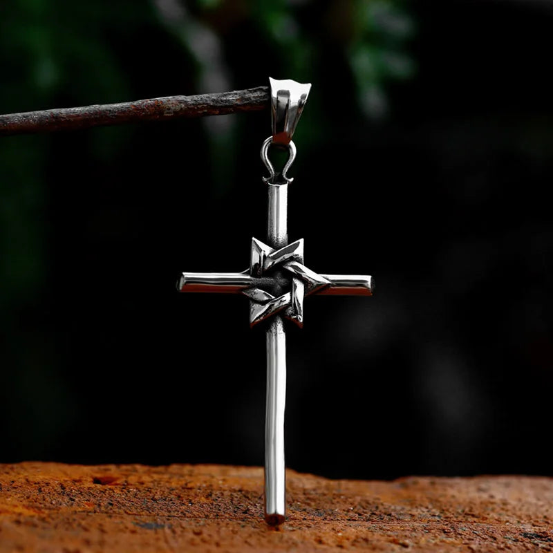 Stainless Steel Pendant Religious Simple nail cross pendant Religious Christian Men Necklace Jewelry BP8-680