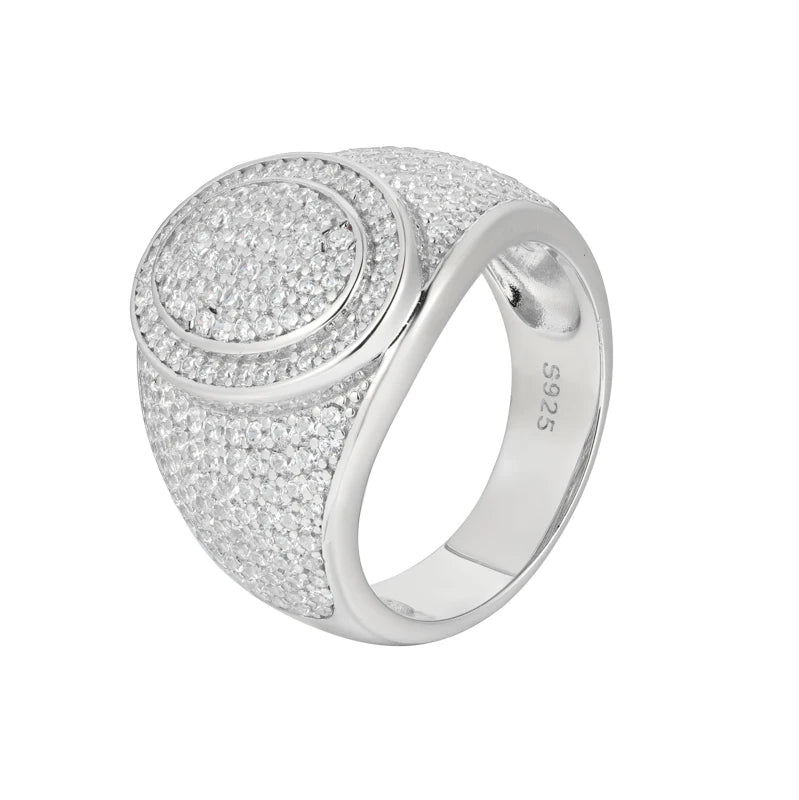 Unisex oval Iced Out VVS1 Moissanite Cross Rings S925 Silver For Men Hip Hop Jewelry